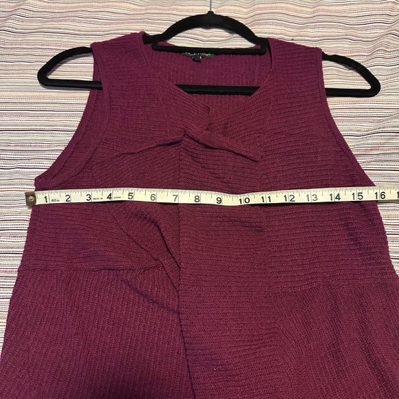 Eileen Fisher Burgundy Red 100% Wool Open-Front Tunic Vest Sweater Cardigan XS - Picture 9 of 10